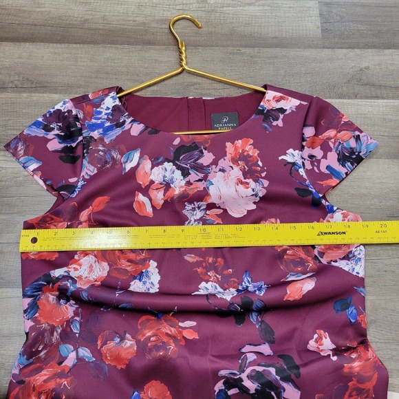 Adrianna Papell Wine Bold Floral Shift Dress Womens Size 8 NWT - Picture 5 of 6